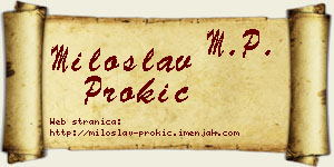 Miloslav Prokić vizit kartica